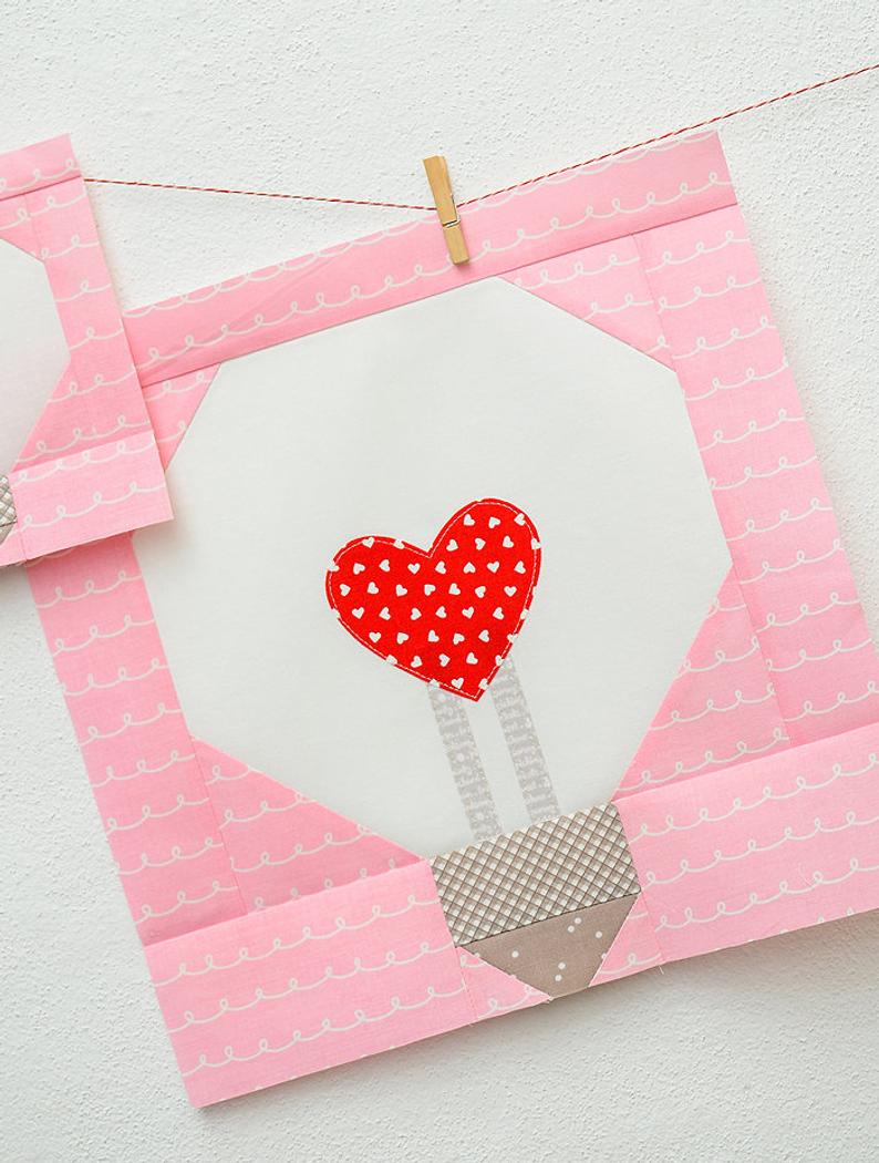 Pattern, Light of My Life Valentine Quilt Block by Ellis & Higgs (digital download)