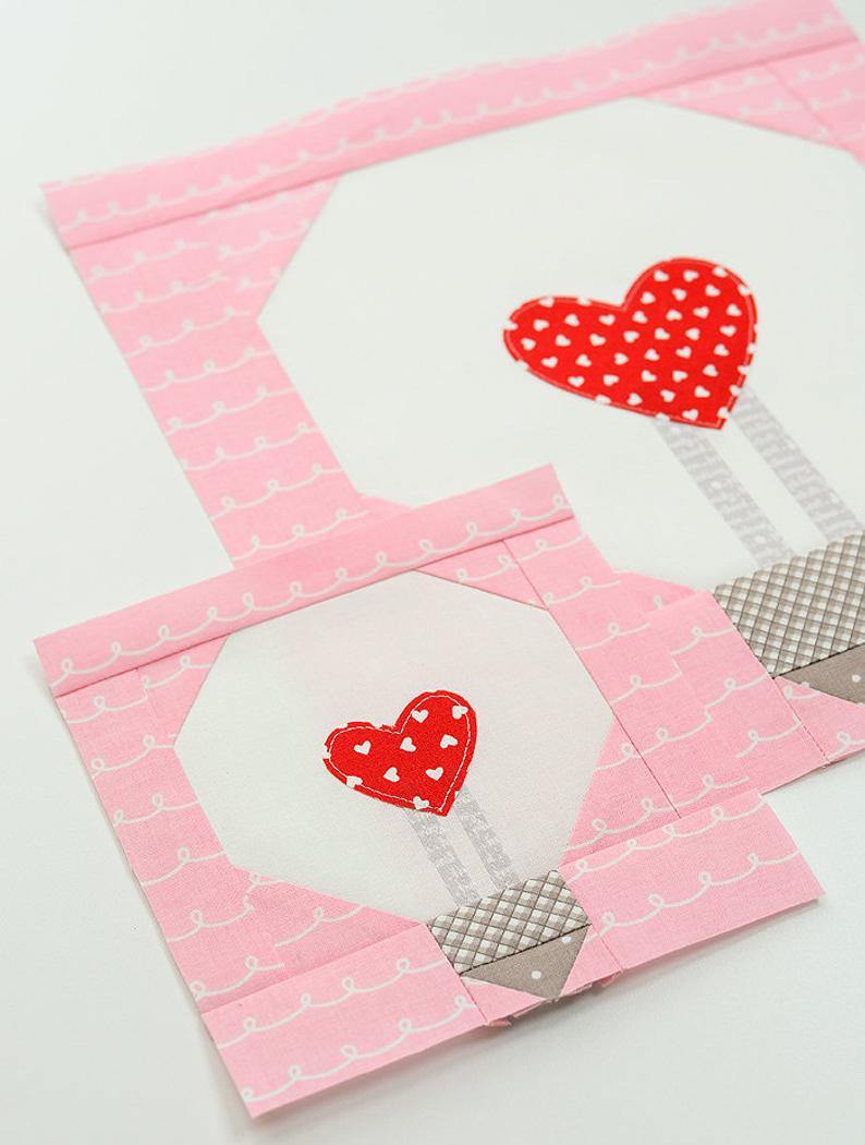 Pattern, Light of My Life Valentine Quilt Block by Ellis & Higgs (digital download)