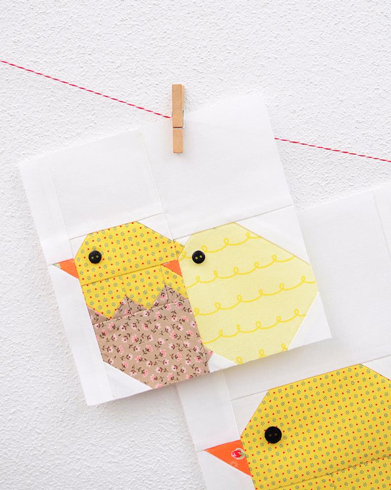 Pattern, Little Chickens Quilt Block by Ellis & Higgs (digital download)