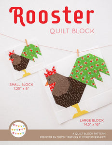 Pattern, Rooster Quilt Block by Ellis & Higgs (digital download)