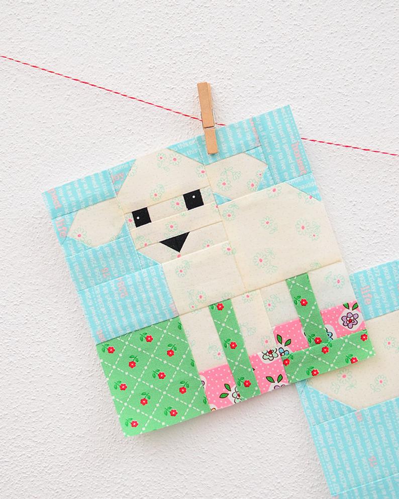 Pattern, Little Lamb Quilt Block by Ellis & Higgs (digital download)