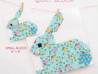 Load image into Gallery viewer, Pattern, Sitting Bunny Rabbit Quilt Block by Ellis &amp; Higgs (digital download)