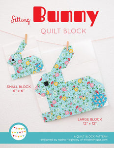 Pattern, Sitting Bunny Rabbit Quilt Block by Ellis & Higgs (digital download)