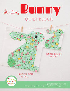 Pattern, Standing Bunny Rabbit Quilt Block by Ellis & Higgs (digital download)