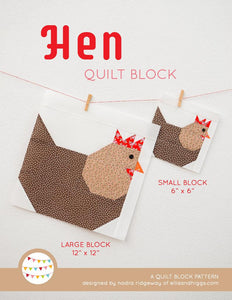 Pattern, Hen Chicken Quilt Block by Ellis & Higgs (digital download)