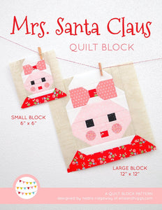 Pattern, Mrs. Santa Claus Quilt Block by Ellis & Higgs (digital download)