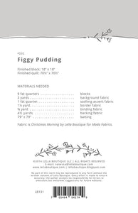 PATTERN, FIGGY PUDDING by Lella Boutique #202