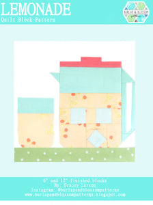 Pattern, Freshly Squeezed Lemonade Quilt Block by Burlap and Blossom (digital download)