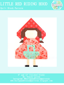 Pattern, Little Red Riding Hood Quilt Block by Burlap and Blossom (digital download)