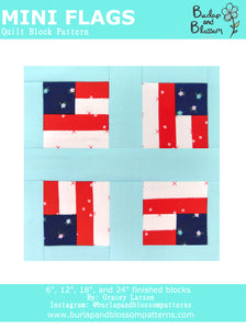 Pattern, Mini Flags Quilt Block by Burlap and Blossom (digital download)