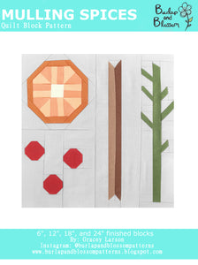 Pattern, Mulling Spices Quilt Block by Burlap and Blossom (digital download)