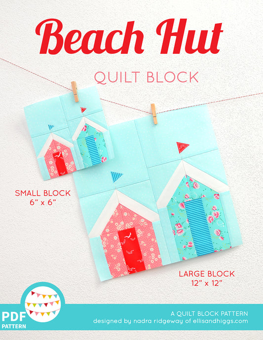 Pattern, Beach Hut Quilt Block by Ellis & Higgs (digital download)