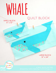Pattern, Whale Quilt Block by Ellis & Higgs (digital download)