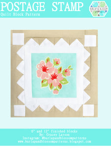 Pattern, Postage Stamp Quilt Block by Burlap and Blossom (digital download)