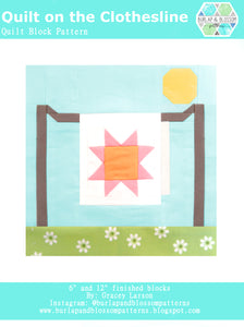 Pattern, Quilt On A Clothesline Quilt Block by Burlap and Blossom (digital download)
