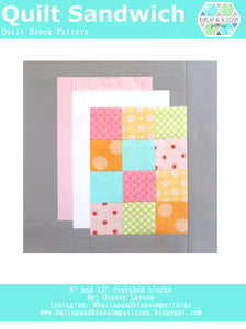 Pattern, Quilt Sandwich Quilt Block by Burlap and Blossom (digital download)