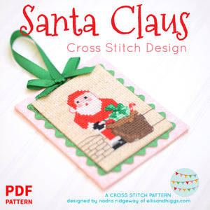 Pattern, Santa Claus Cross Stitch Design by Ellis & Higgs (digital download)