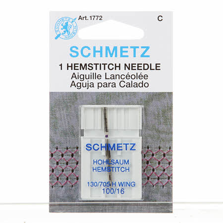 Schmetz HEMSTITCH / WING Sewing Needle Size 100
