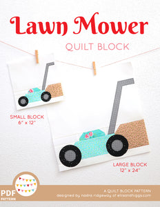 Pattern, Lawn Mower Quilt Block by Ellis & Higgs (digital download)