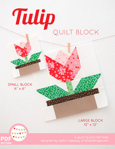 Pattern, Tulip Quilt Block by Ellis & Higgs (digital download)