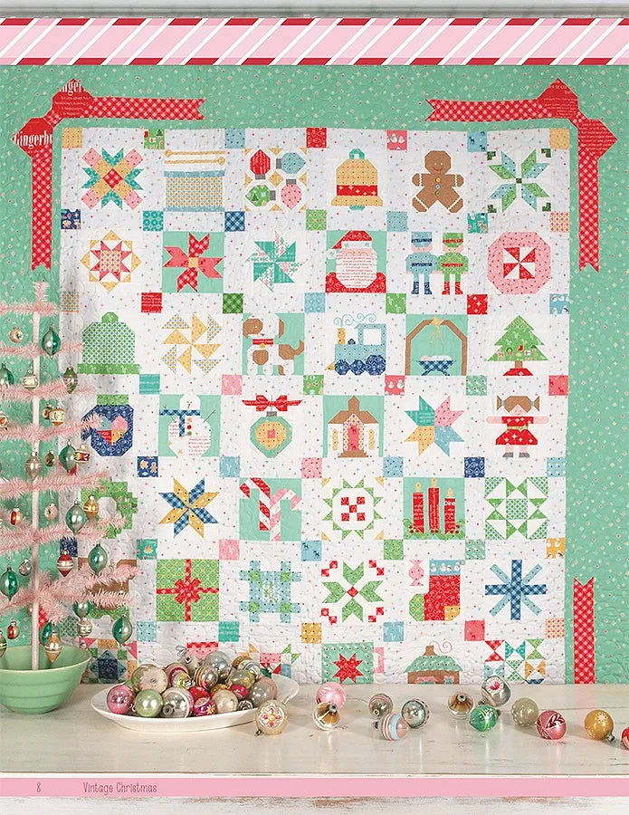 Quilt Kit, Vintage Cozy Christmas Fabric COLLECTION (Pattern BOOK Included)