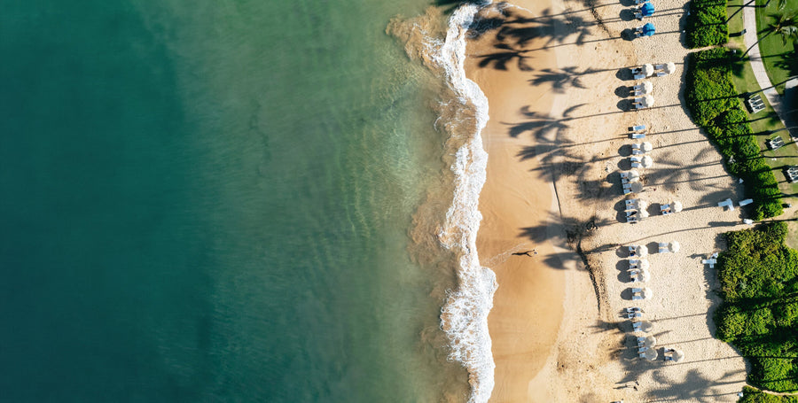 Aerial view of a Maui shoreline