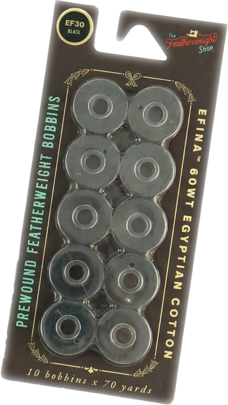 Black prewound bobbin 10-pack
