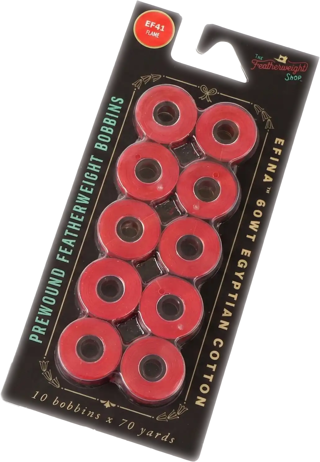 Flame Red prewound bobbin 10-pack