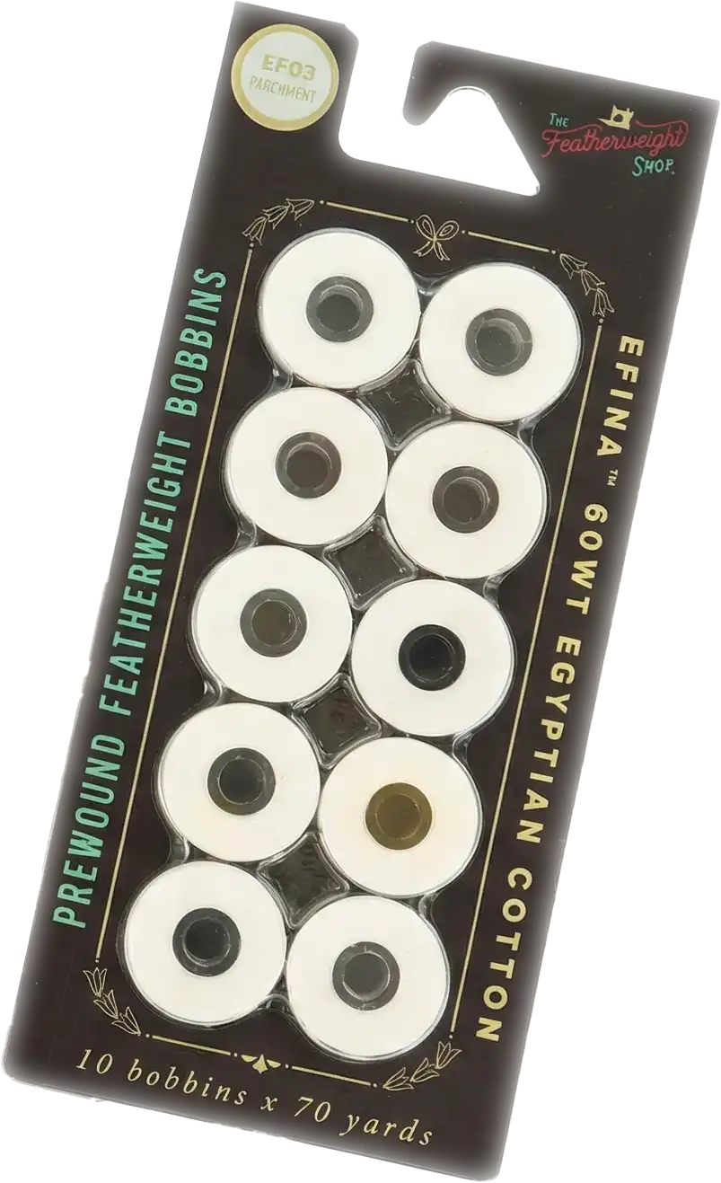 Parchment White prewound bobbin 10-pack